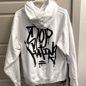 Stop Hating White Hoodie
